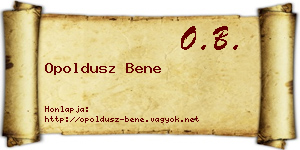Opoldusz Bene névjegykártya